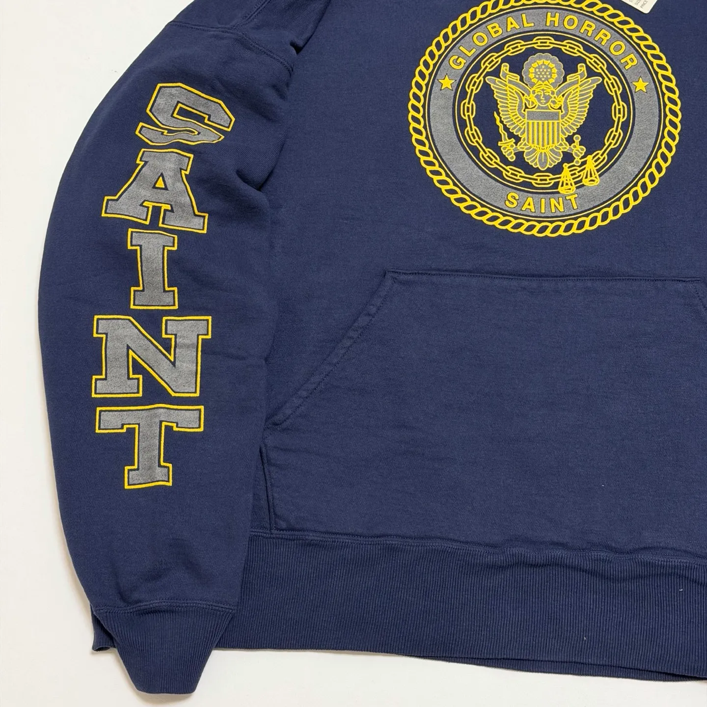 SAINT Mxxxxxx HOODIE/SAINT/NVY Reflective Angel Hoodie Blue S-XL Original open mold Loose cut Comfortable fit Top printing technology 3M reflective paste Best reflective effect in the industry Correct version Original consistent main mark/wash mark/cherub anti-counterfeiting
